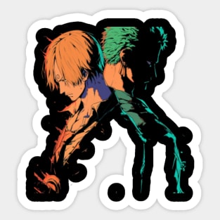 Zoro and Sanji – Minimalist Graffiti X Duo Design Sticker